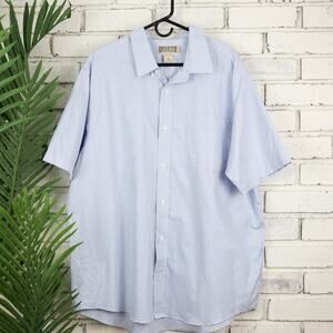 Duluth Trading Co Blue/White Plaid Short Sleeve XXL